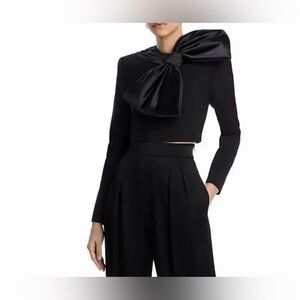 RONNY KOBO  Arlet Bow Top - Black size S